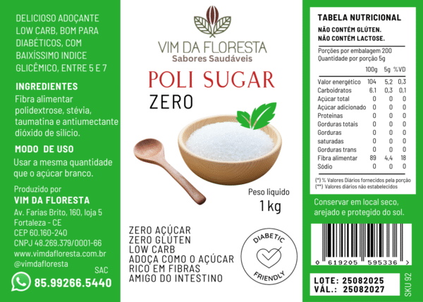 POLI SUGAR zero açúcar 1 Kg - Imagem 2
